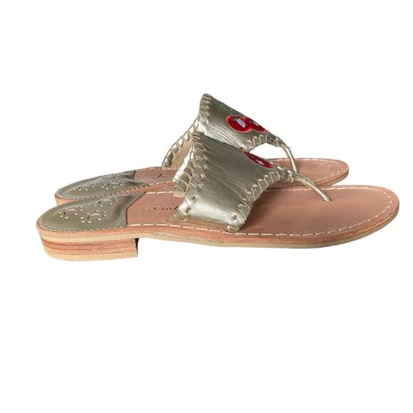 Jack Rogers Whipstich Cherry Gold Thong Sandals size 6 - Picture 4 of 9